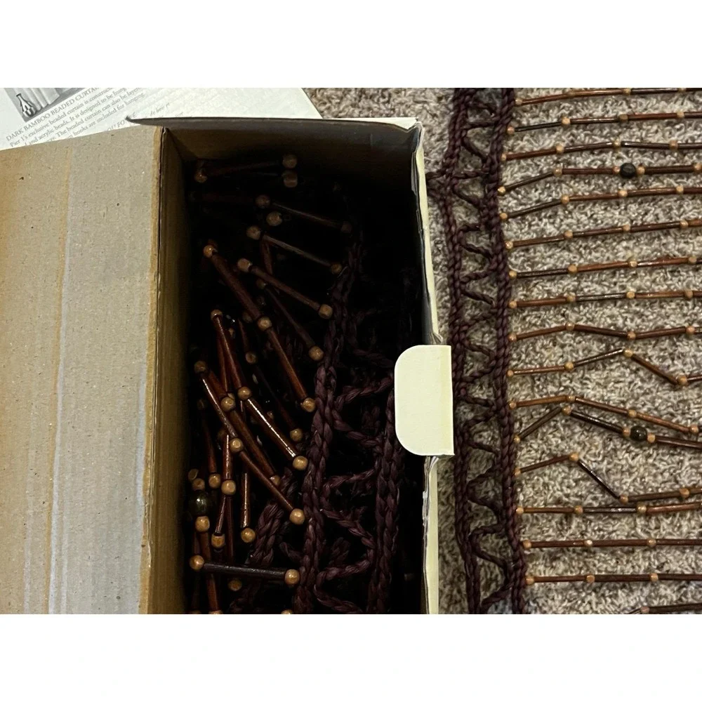 Pier 1 Dark Bamboo Beaded Curtains 36 x 72